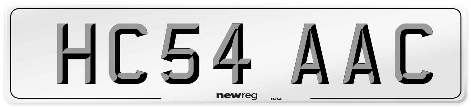 HC54 AAC Number Plate from New Reg